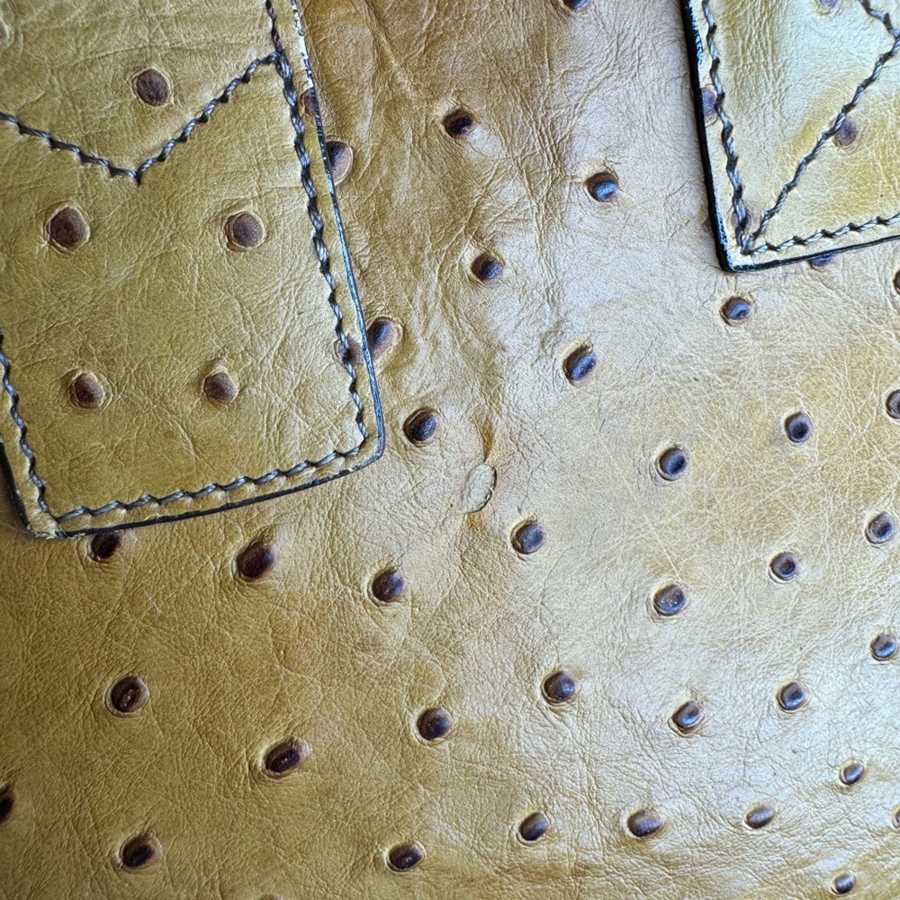 VTG Dooney & Bourke Ostrich-Textured Leather Tote Handbag - Picture 9 of 16